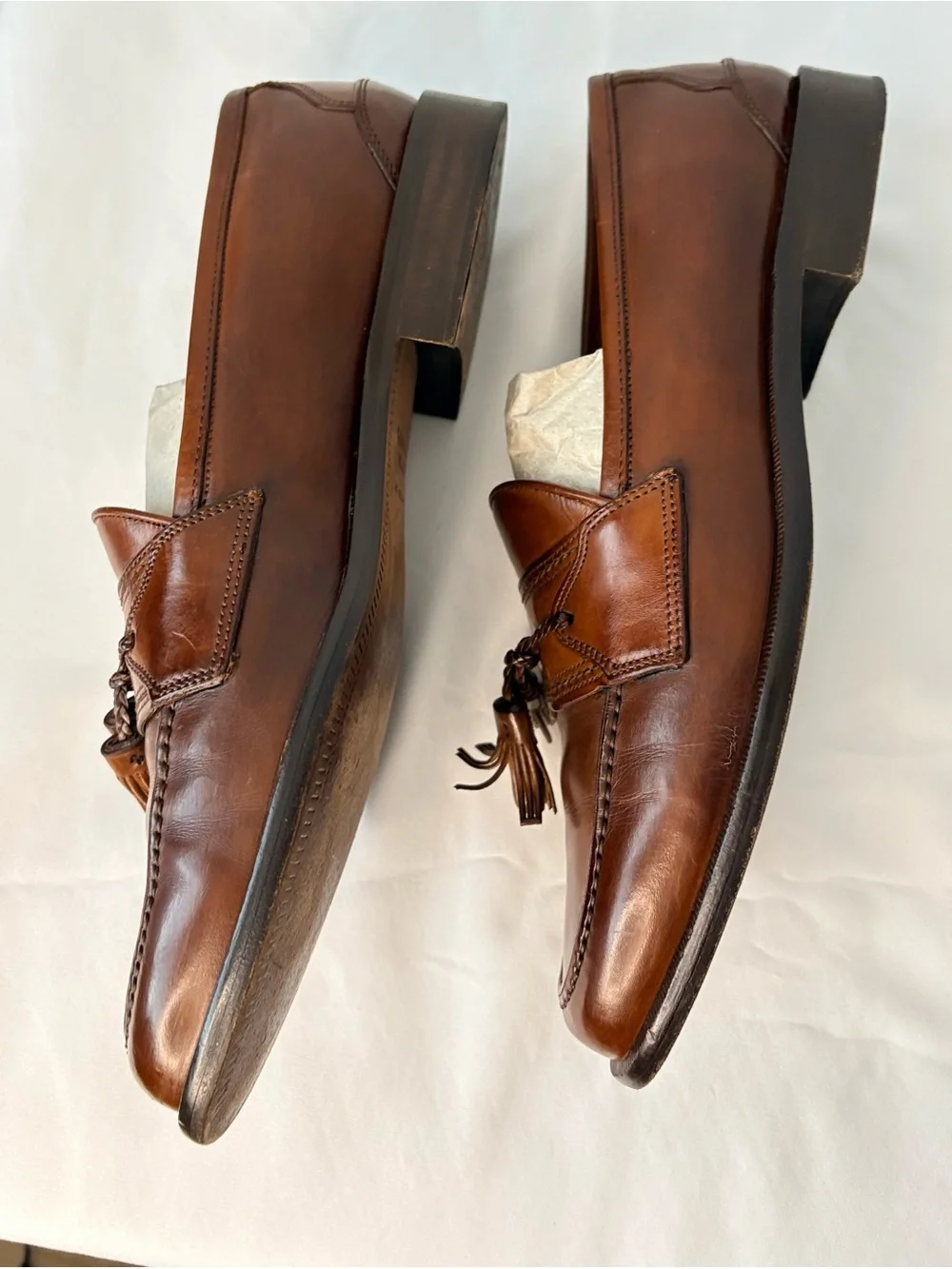 : Johnston & Murphy Italian Leather Tassel Loafers 8.5 M